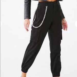 Black cargo joggers